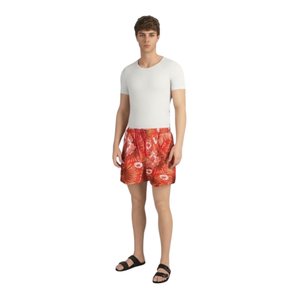 Tommy Bahama Orange & Cream Tropical Print 6" Swim Trunks Size 2XB EUC